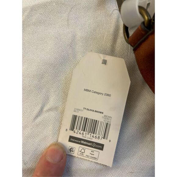 Time Tru Olivia crossbody faux leather brown purse 5"x9" new rn#52469 - Picture 3 of 11